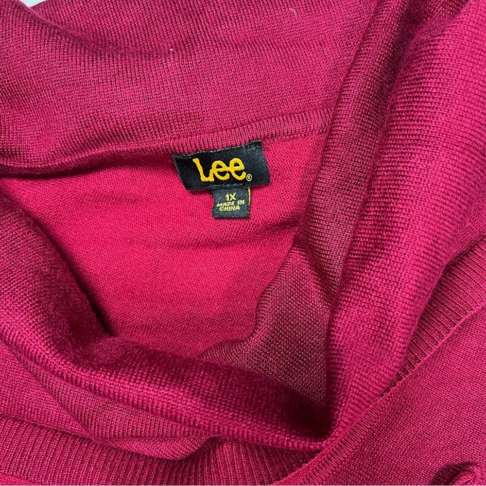Lee Burgundy Women's Sweater with Fringe Detail, Size 1X - Picture 5 of 11
